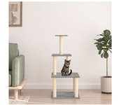 vidaXL Rascador Para Gatos Con Postes De Sisal Gris Claro 111 Cm