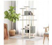 vidaXL Rascador Para Gatos Con Postes De Sisal Gris Claro 162 Cm