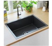 vidaXL Fregadero De Cocina Hecho A Mano Acero Inoxidable Negro