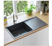 vidaXL Fregadero De Cocina Hecho A Mano Acero Inoxidable Negro