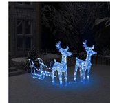 vidaXL Reno Y Trineo Adorno Navideño 160 Leds Acrílico 130 Cm