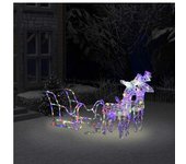 vidaXL Reno Y Trineo Adorno Navideño 160 Leds Acrílico 130 Cm