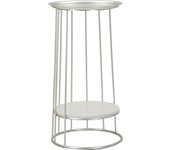 Mauro Ferretti Mesa auxiliar de metal plateado cm ø 40x76