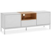 HOMN Mueble tv 2 puertas 1 cajón blanco