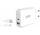 Urban Factory Psc45uf Cargador De Pared Usb-c Y Usb-c 45w 18w