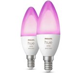 Philips Bombilla Inteligente Hue White Color Ambiance B39 E14 2 Unidades