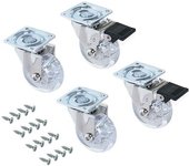 Emuca Kit De Rueda Loca Transparente Con Placa De Montaje