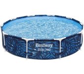Bestway Piscina Redonda Sobre Suelo Acero Steel Pro Tropical Leaf Ø 305x66 Cm Blue 4062 litros unisex