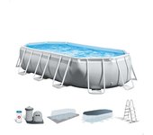 Intex Estructura De Piscina Ovalada Sobre El Suelo Acero Prism 503x274x122 Cm Grey / Blue 13365 litros unisex