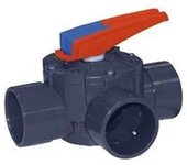 Cepex Válvula De Disco Rotatoria De 3 Vías 15765 Ø50-63 Hembra/macho Con Conexión Para Enchufe Solvente Juntas Tóricas De Epdm Y Junta De Silicona