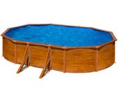 Gre Pools Piscina Con Aspecto De Madera Del Pacífico Acero 610x375x120 Cm Brown / Blue 610 x 375 x 120 cm unisex