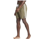 Adidas Bañador Corto 3 Stripes Clx Olive Strata / White S male