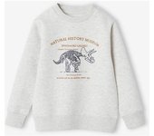 VERTBAUDET Sudadera Basics con motivo gráfico para niño blanco jaspeado