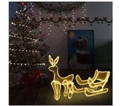 vidaXL Luces De Navidad De Reno Y Trineo Con Malla 432 Leds