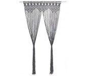 vidaXL Cortina De Macramé Algodón Gris Antracita 140x240 Cm