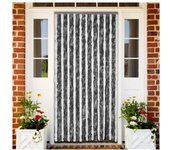 vidaXL Cortina Mosquitera Gris Y Blanco Chenilla 100x220 Cm