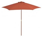 vidaXL Sombrilla De Jardín Con Palo De Madera 270 Cm Terracota