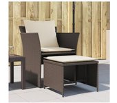 vidaXL Sillón De Jardín Con Reposapiés Ratán Sintético Marrón