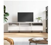 vidaXL Mueble De Tv Madera Contrachapada Blanco 150x30x44.5 Cm