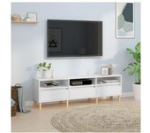 vidaXL Mueble De Tv Madera Contrachapada Blanco 150x30x44.5 Cm