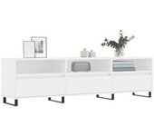 vidaXL Mueble De Tv Madera Contrachapada Blanco 150x30x44.5 Cm