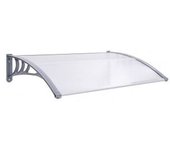 vidaXL Marquesina Para Puerta Pc Gris Y Transparente 120x80 Cm