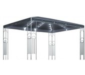 vidaXL Cenador Con Tira De Luces Led 400x300 Cm Gris Antracita