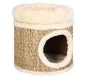 vidaXL Casita Para Gatos De Lujo Con Cojín Hierba Marina 33 Cm