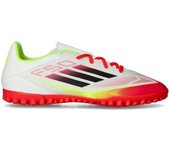 Adidas - Bota de fútbol F50 Club Turf, Unisex, White-Core Black-Solar Yellow, 9 UK