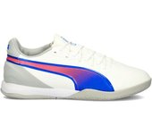 Puma - Zapatilla de fútbol sala King Match IT, Unisex, White-Bluemazing-Flat Light Gray, 8.5 UK