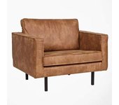 WOOOD Sillón rodeo cognac tela marrón