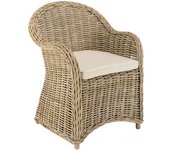 MACABANE Sillón de kubu con cojín blanco