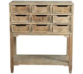 Mathi Design Consola de madera con 8 cajones