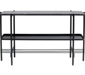 Kare Design Consola de mármol negro y acero