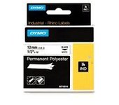 Dymo 18483 (S0718210) IND Rhino poliéster negro sobre blanco 12mm