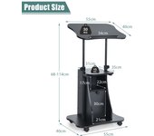 Costway Escritorio de Pie Móvil para Sentarse/Pararse con Altura Ajustable Mesa Auxiliar con Ruedas Escritorio Inclinable 55 x 40 x 68-114 cm Negro