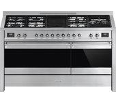 Cocina Gas - Smeg A5-81, Eficiencia A, 100 cm, 8 fuegos, Acero Inoxidable