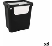 Cubo de basura para reciclaje tontarelli moda double blanco (6 unidades) 24 l