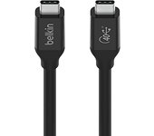 Belkin cable USB4 USB-C a USB-C con certificación USB-IF y Power Delivery de hasta 100 W, 40 Gbps de transferencia de datos y retrocompatibilidad con Thunderbolt 3, USB 3.2 y otros, 0,8m