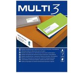 MULTI 3 4722 - Etiquetas adhesivas para impresión, inkjet laser y fotocopiadoras - Medida 70 x 30 mm, pack de 100 hojas