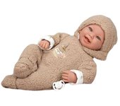ARIAS-Muñeco Elegance 45 cm ZOE Vestido con un Mono y gorrito en Tono Beige. Su Peso es Tan Real Que Parece un bebé de Verdad. Incluye Chupete. Juguete Niños Todas Las Edades (ARI65401)