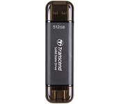 Transcend SSD Externo de 512 GB ESD310C USB 10 Gbps, Negro