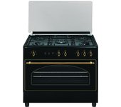 Cocina Gas - Vitrokitchen RU9060B, 90 cm, 5 fuegos, Negro