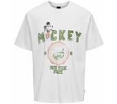 Camiseta de Manga Corta Hombre Only & Sons Mickey Rlx Cloud Dancer Blanco M