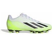 adidas X Crazyfast.4 Flexible Ground Boots, Botas de fútbol Unisex Adulto, Cloud White/Core Black/Lucid Lemon, 43 1/3 EU