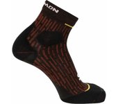 Salomon Calcetines tobilleros Ultra Glide, negro, rojo de alto riesgo, zinnia, XL