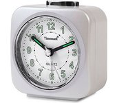 Reloj-despertador analógico timemark blanco silencioso con sonido modo noche