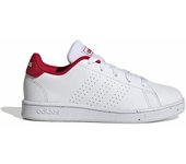 adidas Advantage Lifestyle Court Lace Shoes, Zapatillas de Tenis, Cloud White/Cloud White/Scarlet, 39 1/3 EU