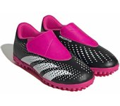 adidas Predator Accuracy.4 Hook-and-Loop Turf Boots, Botas de fútbol, Core Black/Cloud White/Team Shock Pink 2, 38 2/3 EU