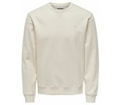 ONLY & SONS Onsdan Unbrushed Reg Crew Neck Sweat Vd Sudadera, Blanco Envejecido, S para Hombre
